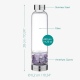 Navaris Crystal Water Bottle with Gemstones - Γυάλινο Μπουκάλι Νερού με Πέτρες Αμέθυστου και Θήκη - BPA FREE - 420ml - Clear / Purple (53150.03)