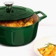 Navaris Cast Iron Casserole Dish with Lid - Αντικολλητική Κατσαρόλα από Χυτοσίδηρο για Εστίες / Φούρνο - 20cm - 2.5L - Glossy Green (58000.01.80)