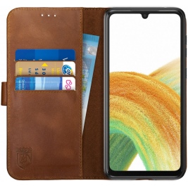 Rosso Deluxe Δερμάτινη Θήκη Πορτοφόλι Samsung Galaxy A33 5G - Brown (8719246343551)