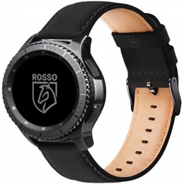 Rosso Deluxe Strap - Universal Δερμάτινο Λουράκι για Smartwatches (20mm) - Black (8719246388033)