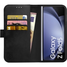 Rosso Deluxe Δερμάτινη Θήκη Πορτοφόλι Samsung Galaxy Z Fold5 - Black (8719246418778)