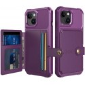 HappyCase 3 σε 1 - Θήκη Σιλικόνης με Ενσωματωμένο PU Πορτοφόλι - Apple iPhone 15 - Purple (8719246420795)