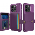HappyCase 3 σε 1 - Θήκη Σιλικόνης με Ενσωματωμένο PU Πορτοφόλι - Apple iPhone 15 Pro - Purple (8719246420818)