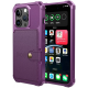HappyCase 3 σε 1 - Θήκη Σιλικόνης με Ενσωματωμένο PU Πορτοφόλι - Apple iPhone 15 Pro - Purple (8719246420818)