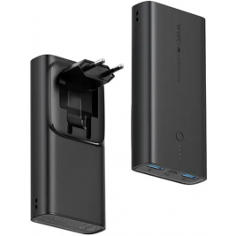 Vrurc PowerBank W1146 - Φορητή Μπαταρία Φόρτισης / Φορτιστής Τοίχου με 2 x USB-Α / 1 x Type-C - 10000mAh - 20W - Black (5999571645619)