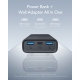 Vrurc PowerBank W1146 - Φορητή Μπαταρία Φόρτισης / Φορτιστής Τοίχου με 2 x USB-Α / 1 x Type-C - 10000mAh - 20W - Black (5999571645619)
