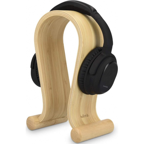 Kalibri Wooden Omega Headphone Stand - Universal Ξύλινη Βάση για Ακουστικά Κεφαλής από Μπαμπού - Light Brown (39069.24)