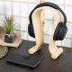Kalibri Wooden Omega Headphone Stand - Universal Ξύλινη Βάση για Ακουστικά Κεφαλής από Μπαμπού - Light Brown (39069.24)
