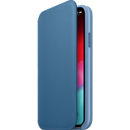 Official Apple Leather Case Folio - Δερμάτινη Θήκη-Πορτοφόλι Apple iPhone XS - Cape Cod Blue (MRX02ZM/A)