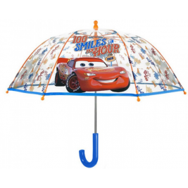 Perletti Disney Pixar - Διάφανη Παιδική Αντιανεμική Ομπρέλα με Χειροκίνητο Άνοιγμα - Μπαστούνι - Cars (50528)