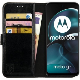 Rosso Element PU Θήκη Πορτοφόλι Motorola Moto G14 - Black (8719246418822)