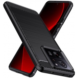 Techsuit Carbon Silicone - Θήκη Σιλικόνης Xiaomi 13T / 13T Pro - Black (5949419069053)