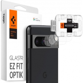 Spigen GLAS.tR EZ Fit OPTIK Lens Protector - Αντιχαρακτικό Προστατευτικό Γυαλί για Φακό Κάμερας Google Pixel 8 Pro - 2 Τεμάχια - Crystal Clear (AGL07394)