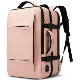 Bange 1908 Business Travel Backpack - Ανθεκτικό Επεκτάσιμο Σακίδιο / Τσάντα Πλάτης - Μεταφοράς Laptop έως 17.3 - 26L έως 45L - Pink