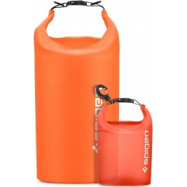 Spigen A630 Aqua Shield Dry Bag - Σετ Universal Αδιάβροχος Στεγανός Σάκος - 20L - 2L - IPX6 - Sunset Orange (AMP06025)