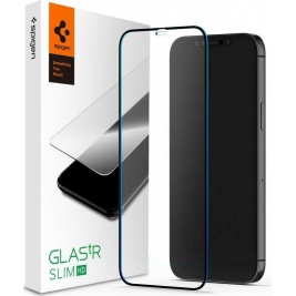 Spigen Tempered Glass GLAS.tR Slim HD - Fullface Αντιχαρακτικό Γυαλί Οθόνης Apple iPhone 12 Pro Max - Black (AGL01468)