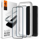 Spigen GLAS.tR ALIGNmaster - Αντιχαρακτικό Fullface Γυάλινο Tempered Glass Apple iPhone 12 / 12 Pro - 2 Τεμάχια - Black (AGL01802)