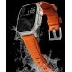 Nomad Rugged Band - Ανθεκτικό Αδιάβροχο Λουράκι από Καουτσούκ FKM - Apple Watch Ultra2/Ultra1/SE/9/8/7/6/5/4 (49/45/44mm) - Ultra Orange / Silver (NM01287285)