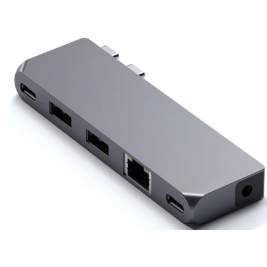 Satechi Type-C Pro Hub Mini Αντάπτορας για MacBook - Με 1 x USB4 / 1 x Type-C / 2 x USB-A / 1 x Ethernet / 1 x 3.5mm Jack - Space Gray (ST-UCPHMIM)