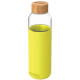 Quokka Flow Γυάλινο Μπουκάλι Νερού με Βιδωτό Καπάκι από Μπαμπού - 660ml - Neon Green (40009)