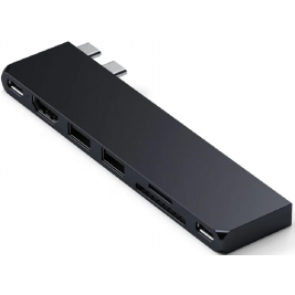 Satechi Type-C Pro Hub Slim Αντάπτορας για MacBook με 1 x USB4 / 1 x 4K HDMI / 1 x Type-C 10Gbps / 2 x USB-A 10Gbps / 1 x SD - MicroSD - Midnight (ST-HUCPHSD)