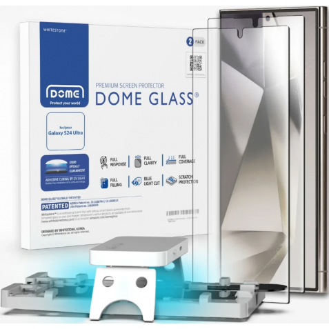 Σύστημα Προστασίας Οθόνης Samsung Galaxy S24 Ultra - Whitestone Dome Glass - Liquid Optical Clear Adhesive - Installation Kit - 2 Τεμάχια (8809365409266)