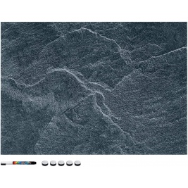 Navaris Magnetic Memo Board Whiteboard - Μαγνητικός Πίνακας Ανακοινώσεων - 70 x 50 cm - Black Stone (49996.05)