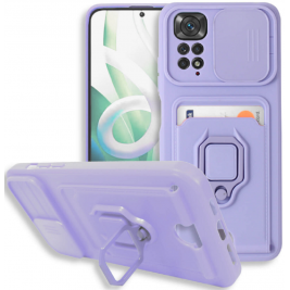 Bodycell Multifunction - Ανθεκτική Θήκη Xiaomi Redmi Note 11 Pro / Redmi Note 12 Pro 4G με Λουράκι Λαιμού / Κάλυμμα Κάμερας / Ring Holder / Υποδοχή Κάρτας - Purple (5206015072482)