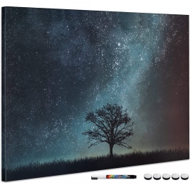 Navaris Magnetic Memo Board Whiteboard - Μαγνητικός Πίνακας Ανακοινώσεων - 90 x 60 cm - Starry Sky / Tree (49997.07)