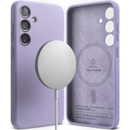 Ανθεκτική MagSafe Θήκη Σιλικόνης - Samsung Galaxy S24 - Ringke Silicone Magnetic - Lavender (8809961782954)
