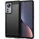 Techsuit Carbon Silicone - Θήκη Σιλικόνης Xiaomi 12 Pro 5G - Black (5949419030961)