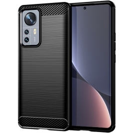 Techsuit Carbon Silicone - Θήκη Σιλικόνης Xiaomi 12 Pro 5G - Black (5949419030961)