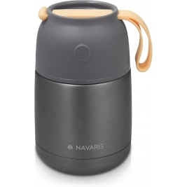 Navaris Vacuum Insulated Food Jar - Θερμός από Ανοξείδωτο Ατσάλι με Καπάκι / Δοχείο για Φαγητό - 450ml - Dark Gray (47325.1.19)