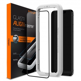 Spigen GLAS.tR ALIGNmaster - Αντιχαρακτικό Fullface Γυάλινο Screen Protector iPhone 11 (AGL00106)