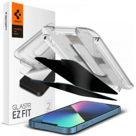 Spigen Privacy Tempered Glass GLAS.tR EZ Fit - Αντιχαρακτικό Γυαλί Προστασίας Απορρήτου Οθόνης Apple iPhone 14 / 13 / 13 Pro - 2 Τεμάχια (AGL03388)