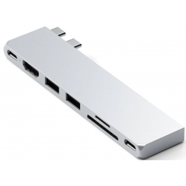 Satechi Type-C Pro Hub Slim Αντάπτορας για MacBook με 1 x USB4 / 1 x 4K HDMI / 1 x Type-C 10Gbps / 2 x USB-A 10Gbps / 1 x SD - MicroSD - Silver (ST-HUCPHSS)