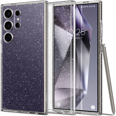 Θήκη Σιλικόνης - Samsung Galaxy S24 Ultra - Spigen Liquid Crystal Glitter - Crystal Quartz (ACS07285)