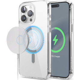 Elago Magnetic Hybrid - Διάφανη Σκληρή Θήκη MagSafe - Apple iPhone 15 Pro Max - Transparent / Medium Grey (ES15MSHB67PRO-TRMGY)