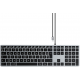 Satechi Slim W3 Wired Backlit Keyboard για Mac - Ενσύρματο Πληκτρολόγιο Αλουμινίου με Οπίσθιο Φωτισμό - Γαλλικό FR - Διάταξη AZERTY - Space Grey (ST-UCSW3M-FR)