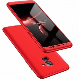 GKK Θήκη Hybrid Full Body 360° Samsung Galaxy A8 2018 - Red (45176)
