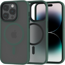 Spacecase Hybrid MagSafe - Σκληρή Ημιδιάφανη Θήκη MagSafe - Apple iPhone 14 Pro - Dark Green (5905719103019)