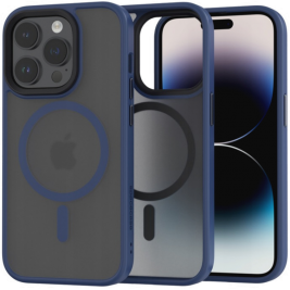 Spacecase Hybrid MagSafe - Σκληρή Ημιδιάφανη Θήκη MagSafe - Apple iPhone 14 Pro - Dark Blue (5905719103002)