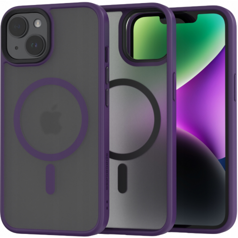 Spacecase Hybrid MagSafe - Σκληρή Ημιδιάφανη Θήκη MagSafe - Apple iPhone 14 - Purple (5905719102968)