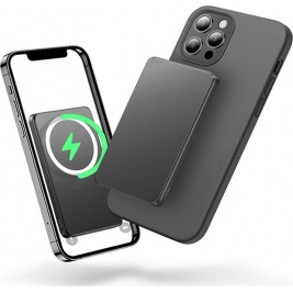 Tech-Protect LifeMag Μαγνητικό MagSafe Powerbank για iPhone 14 / 13 / 12 με 1 x Type-C / 1 x Lightning - 5000mAh - 15W - Black (9589046917189)