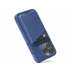 Mujjo Full Leather Magnetic Wallet - Universal Δερμάτινο MagSafe Πορτοφόλι / Θήκη για Κάρτες - Monaco Blue (MUJJO-WA-001-BL)