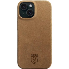 Rosso Elite Back Cover - Δερμάτινη Θήκη MagSafe - Apple iPhone 15 - Light Brown (8719246442070)