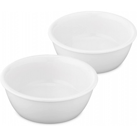 Navaris Replacement Bowls - Σετ με 2 Κεραμικά Μπολ Αντικατάστασης Φαγητού και Νερού για Βάση Navaris 57206.2 για Κατοικίδια - 300-350ml - White (57207.2)