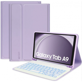 Smartcase Θήκη με Υποδοχή για Γραφίδα και Πληκτρολόγιο Bluetooth - Samsung Galaxy Tab A9 8.7 X110 / X115 - Tech-Protect SC Pen - Violet (9319456607673)