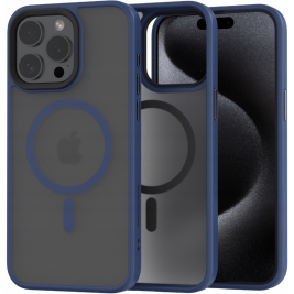 Spacecase Hybrid MagSafe - Σκληρή Ημιδιάφανη Θήκη MagSafe - Apple iPhone 15 Pro Max - Dark Blue (5905719103248)