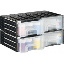 Navaris Interlocking Parts Storage Drawer Cabinets - Συρταριέρα Οργάνωσης και Αποθήκευσης Εργαλείων - 15 x 12.9 x 7.3 cm - Large - 4 Θέσεων (61952.05)